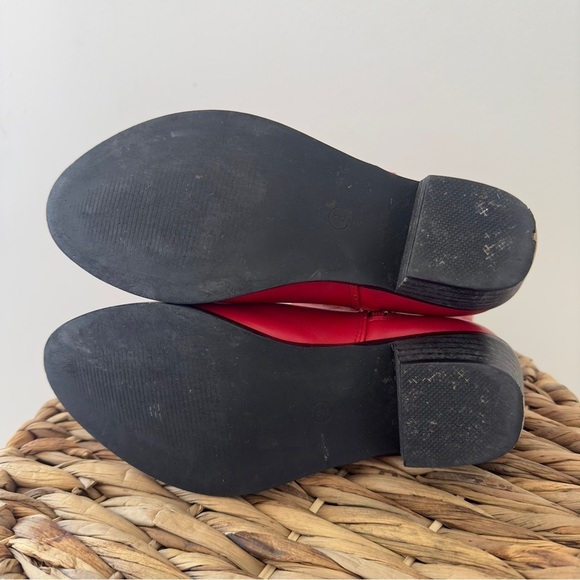 Cowgirl Chunky Heel Classic Red Boots Embroidered Western Boots Size 2 - Picture 9 of 10